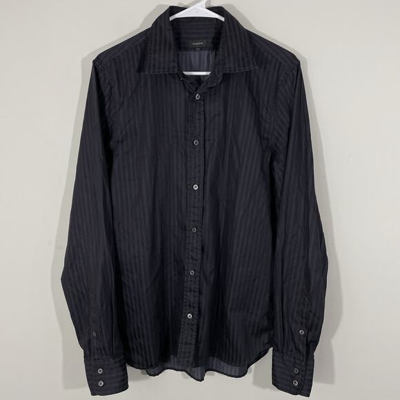 STUNNING JIL SANDER Black Shadow Stripe Dress Shirt 16.5 (42) Made in Italy - Picture 3 of 6